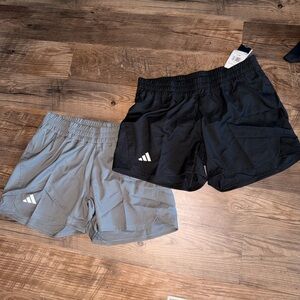 Adidas Black and Gray Workout Shorts